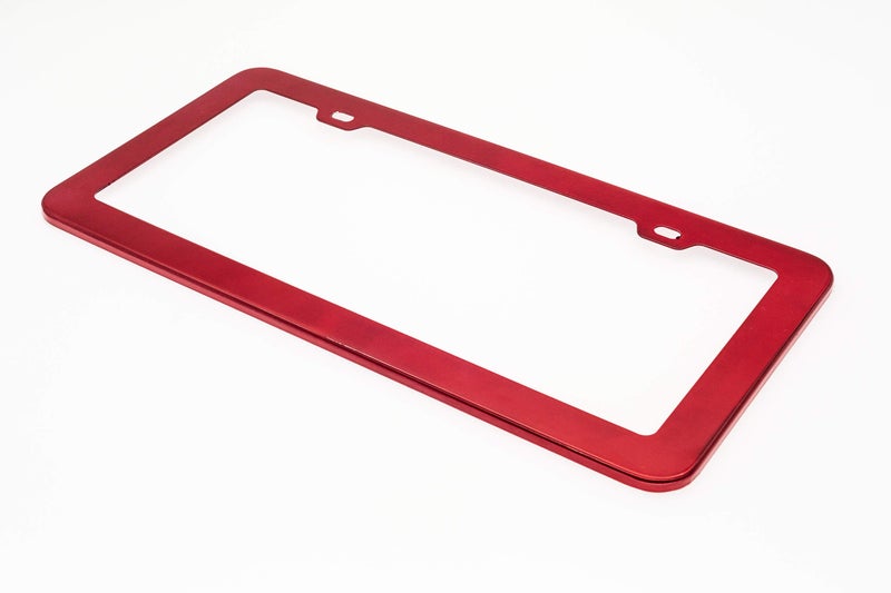 creathome 2PCs Creathome Stainless Steel License Plate Frames with Shining Red Color - Image 3